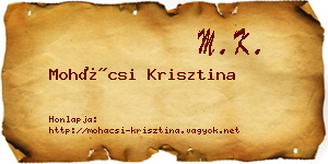 Mohácsi Krisztina névjegykártya