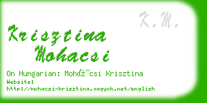 krisztina mohacsi business card